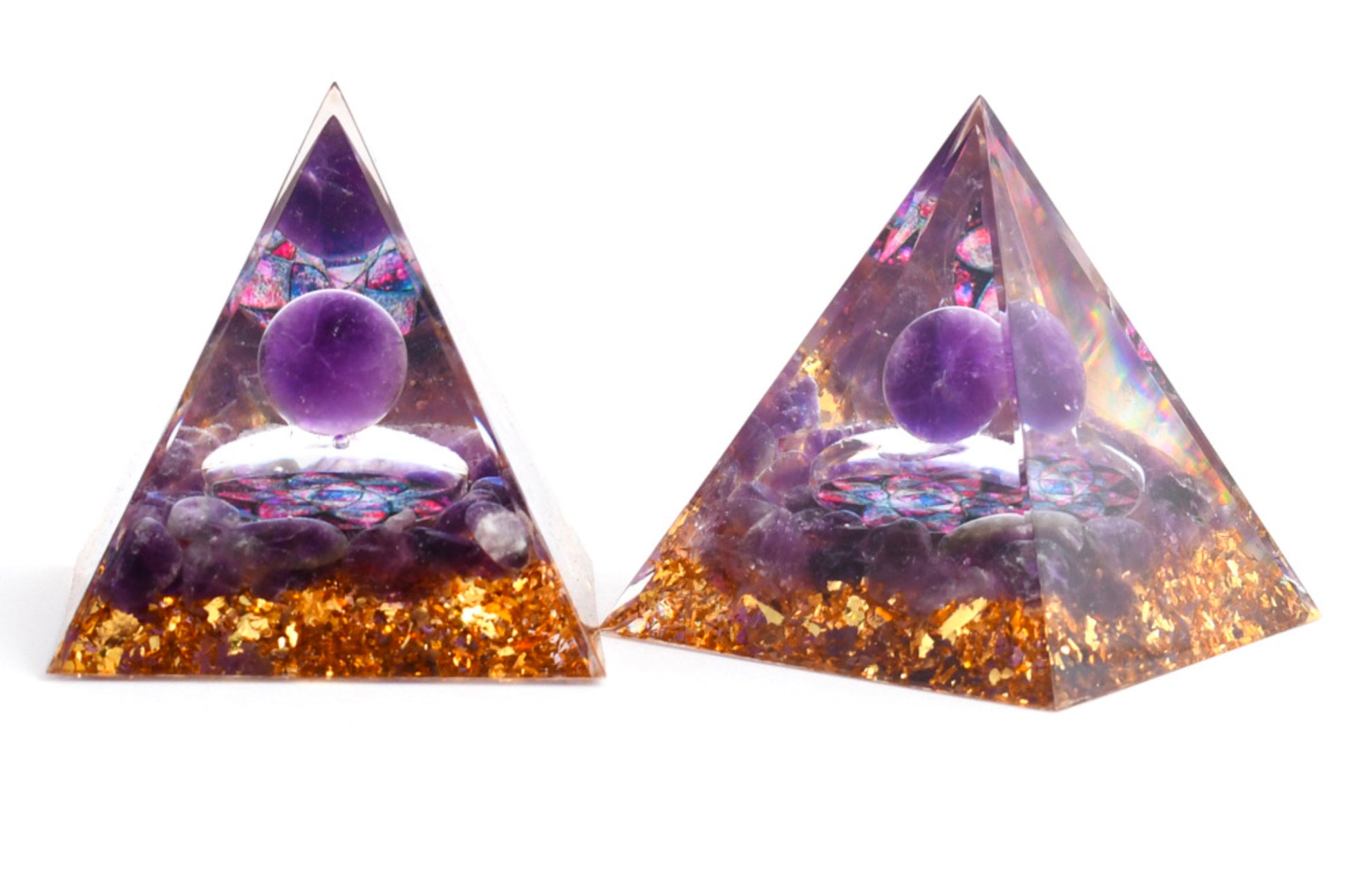 Pyramid Crystal Amethyst Sphere