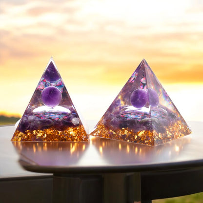 Pyramid Crystal Amethyst Sphere