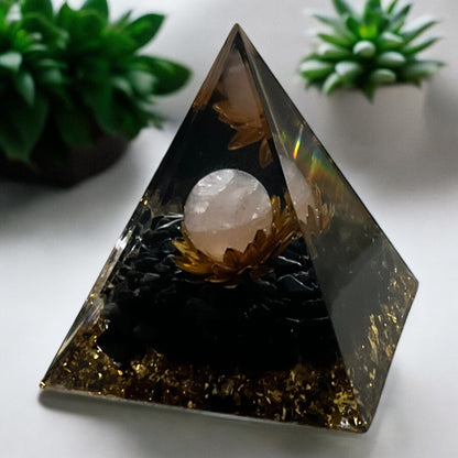 Pyramid Crystal Lotus Flower Rose Quartz