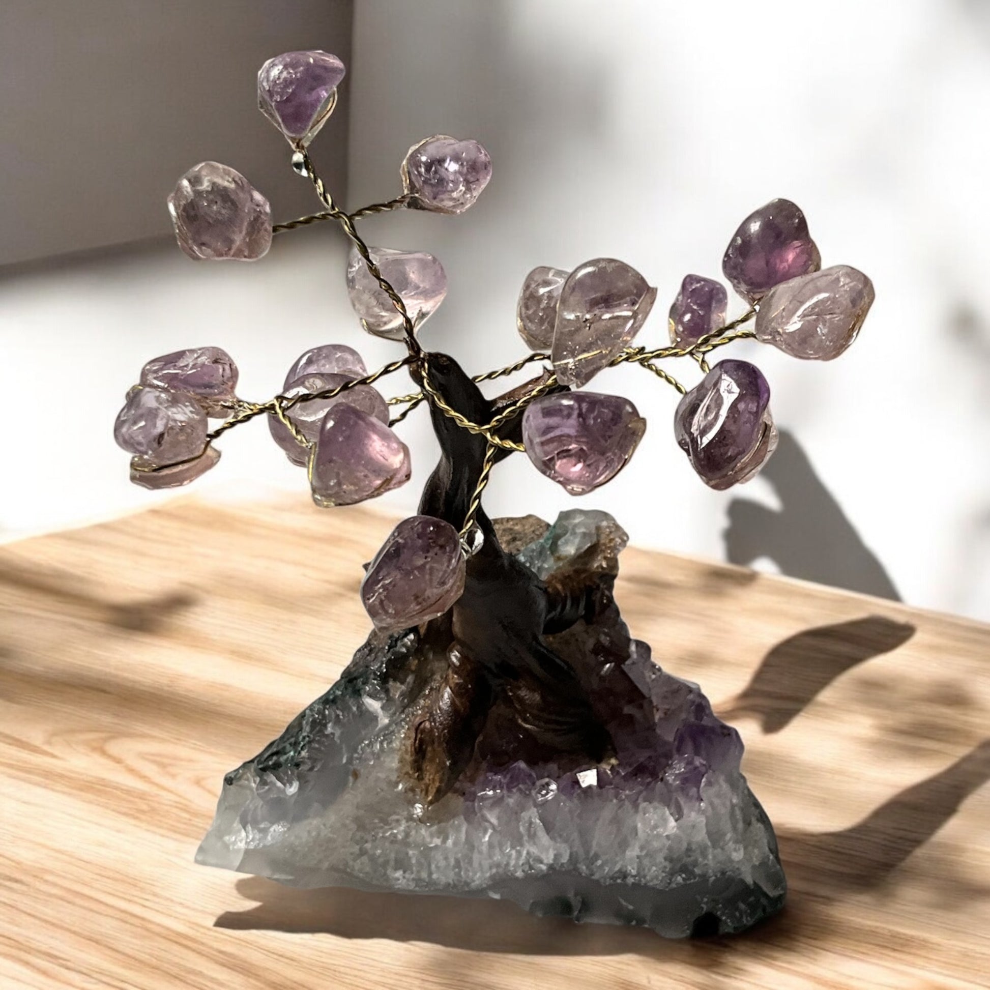 Rose Quartz Crystal Bonsai Tree