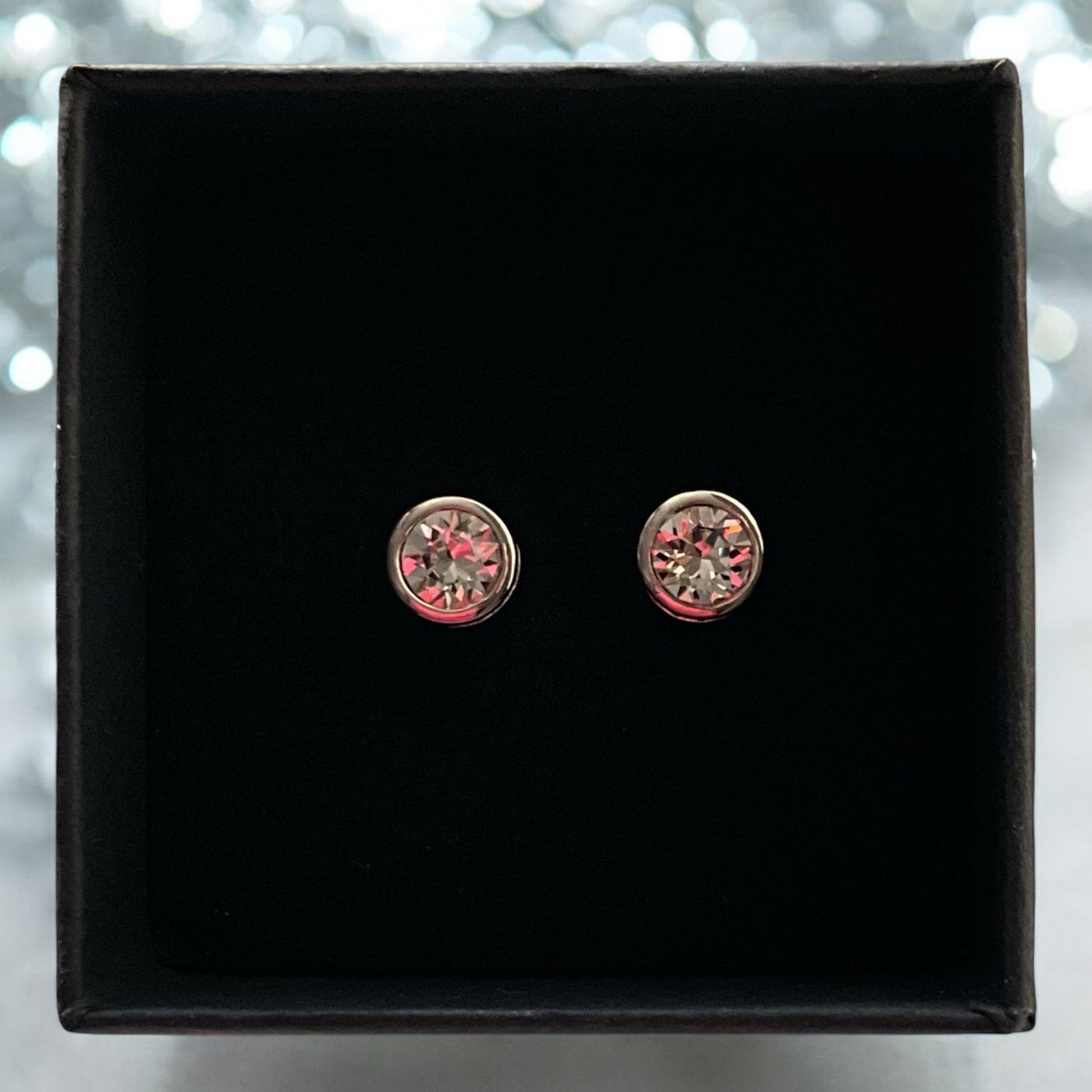 Swarovski Crystal Stud Earrings with surround crystals