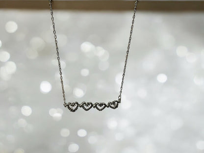 4 Heart Sparkle Expandable Necklace