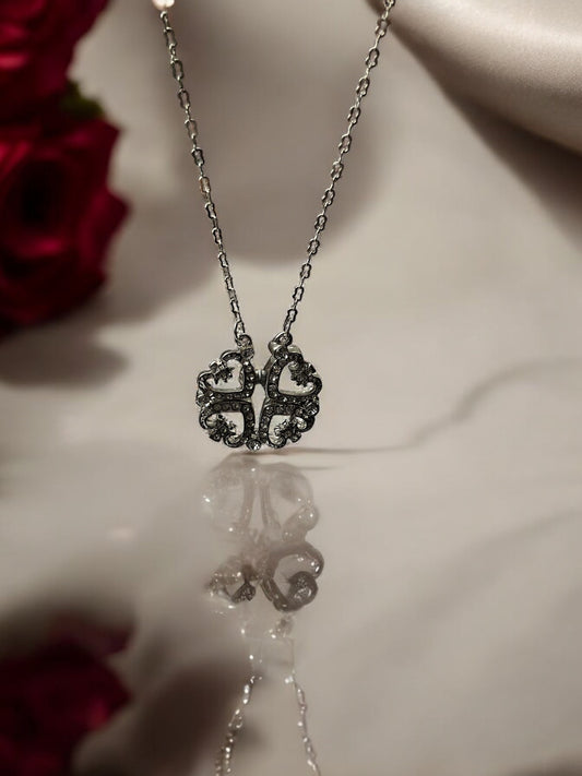 4 Heart Sparkle Expandable Necklace